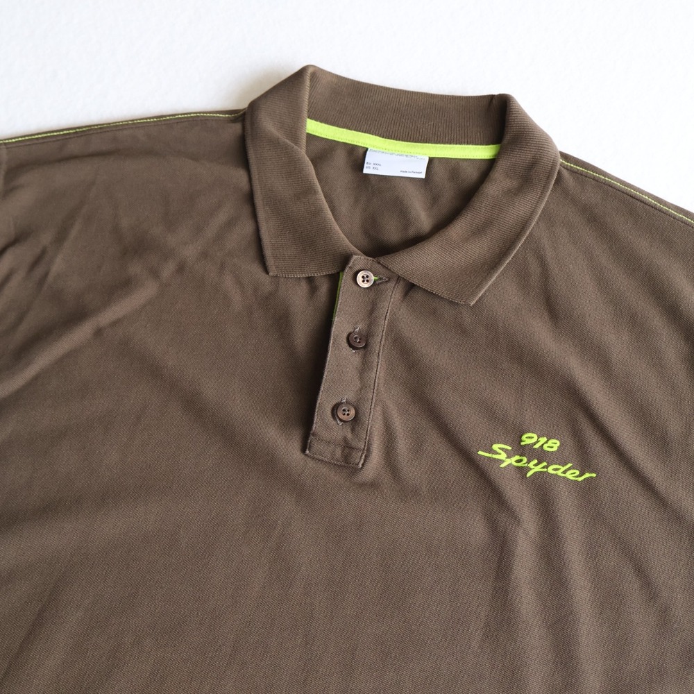 Porsche Drivers Selection Vented Polo Shirt Men XXL Brown 918 Spyder